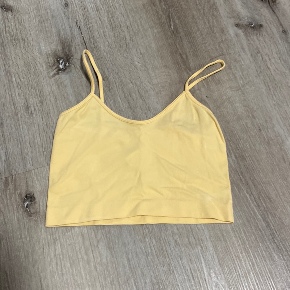 yellow tank top crop top